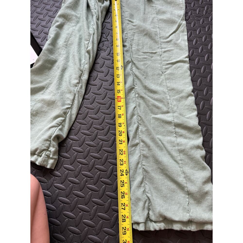 JLUXLABEL Linen Blend Drawstring Pants NWT Sage Green Resort Wide Leg S - Picture 9 of 11
